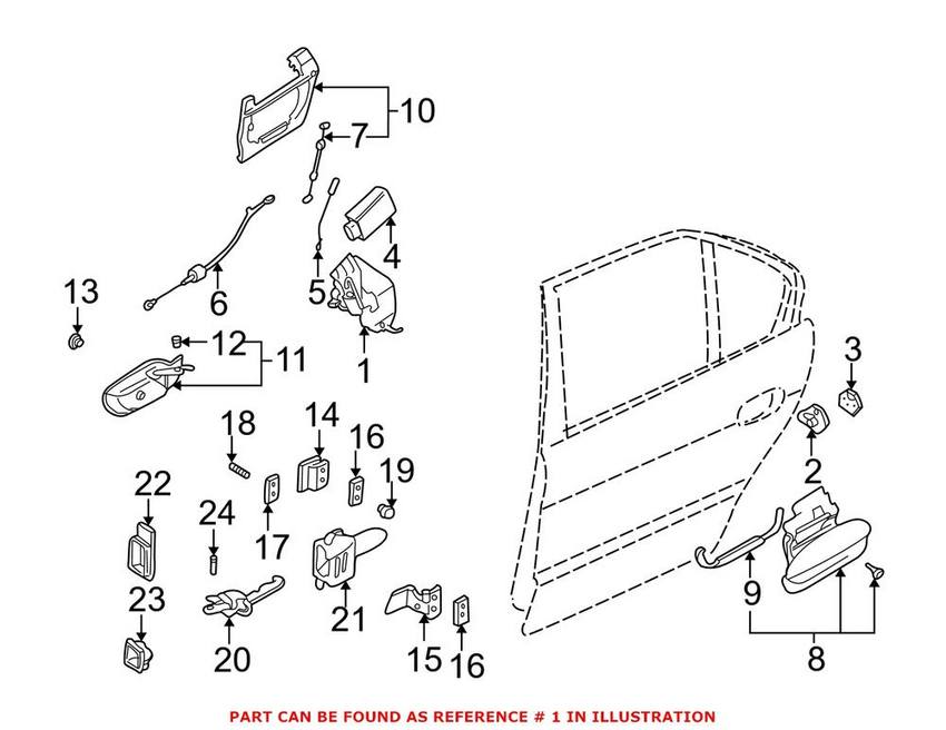 BMW Door Lock Actuator - Rear Driver Side 51228125671